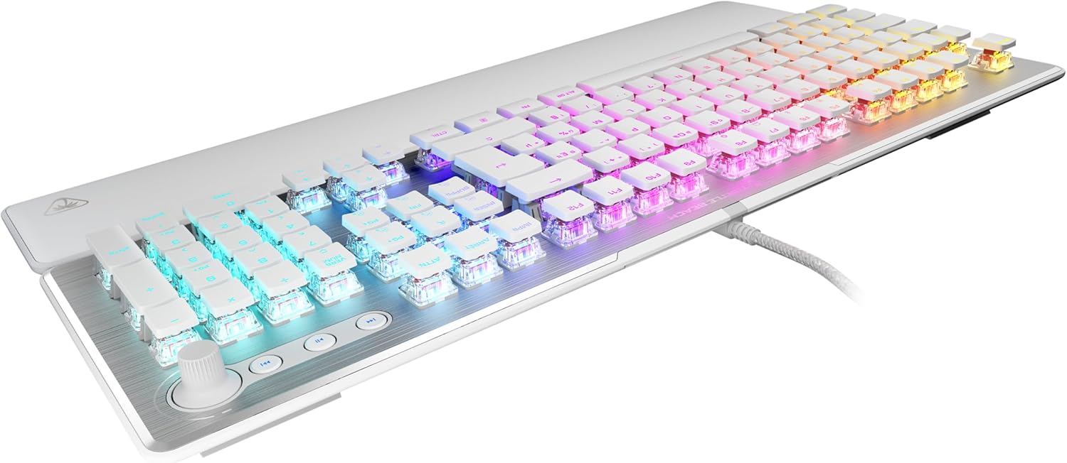 Thumbnail 2 de Turtle Beach Vulcan II – Clavier gaming PC avec interrupteurs mécaniques Titan II, RGB personnalisable et repose-poignets amovible (blanc)
