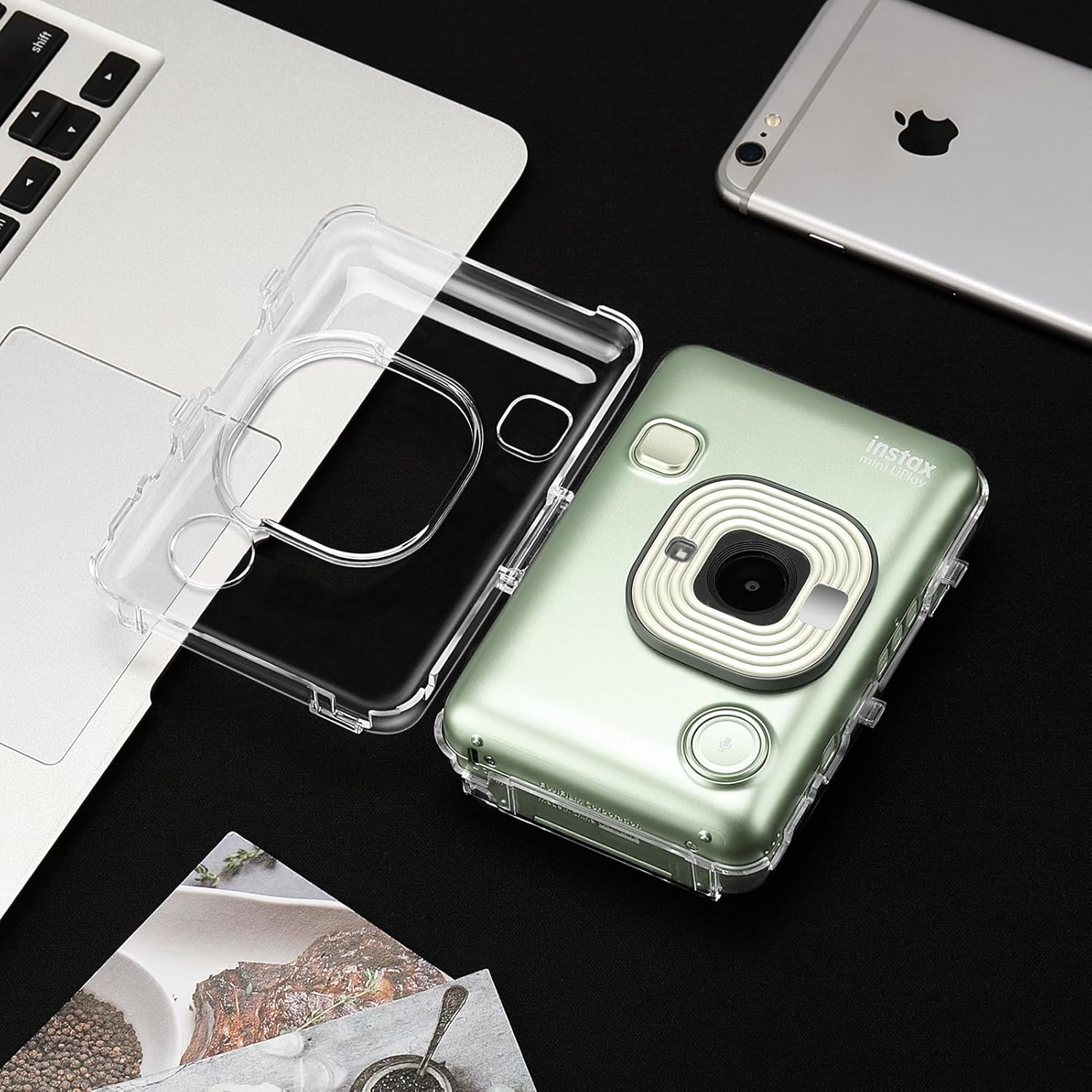 Detalle 2 de FINTIE custodia protettiva in PVC trasparente compatibile con Fujifilm Instax Mini LiPlay