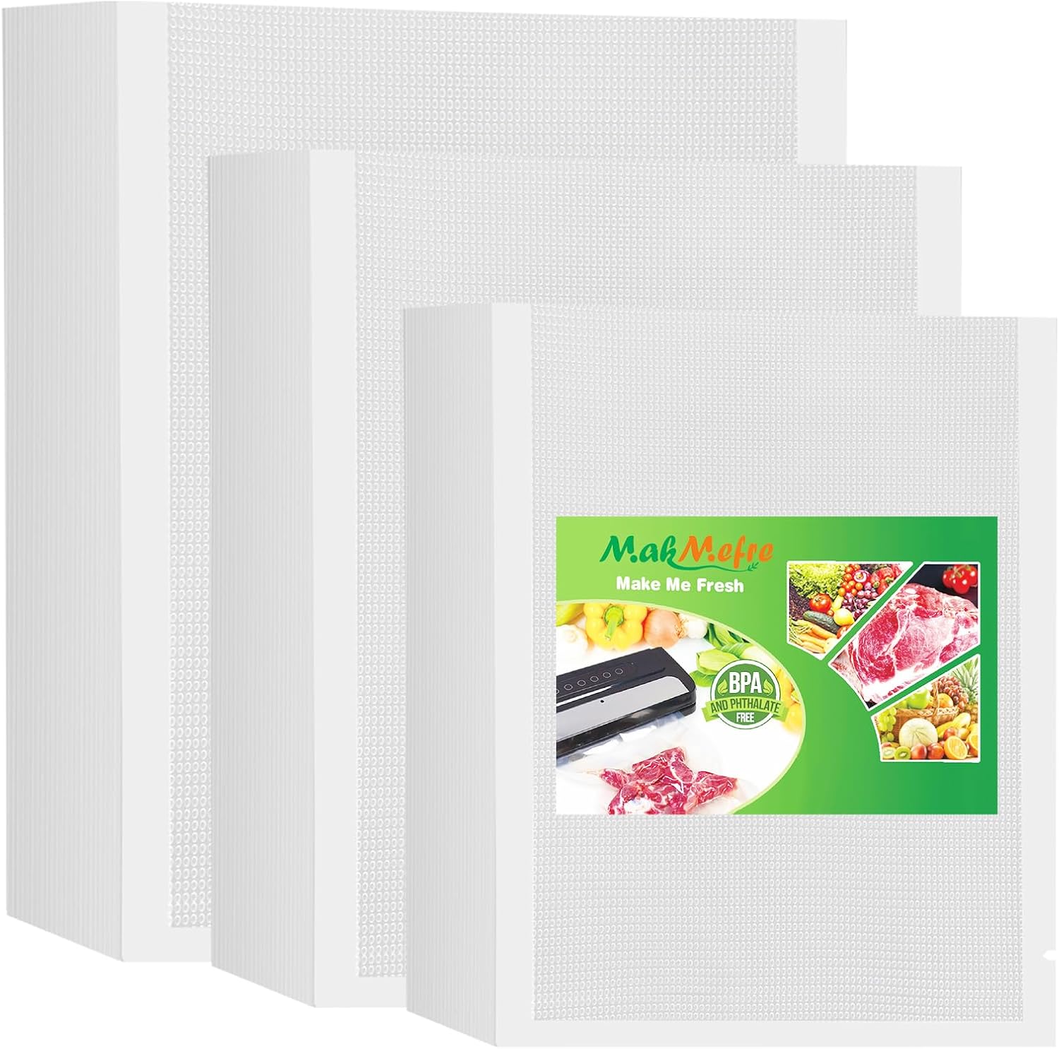 Detalle de MakMeFre 15x25(50)+20x30(50)+28x40(50)JeRe vacuümzakken, 150 stuks