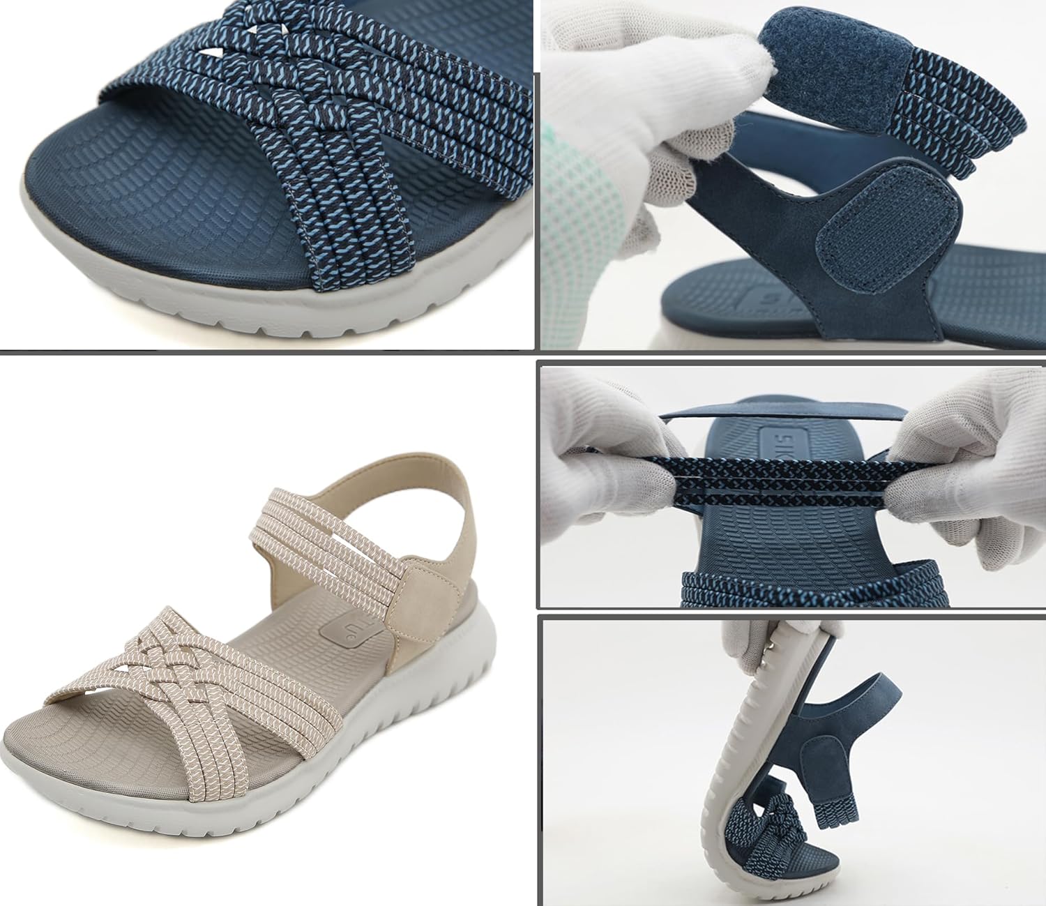 Thumbnail 4 de Meik Mangni Damen Sandalen – Wandersandalen mit rutschfester Sohle, Sommer Plateau