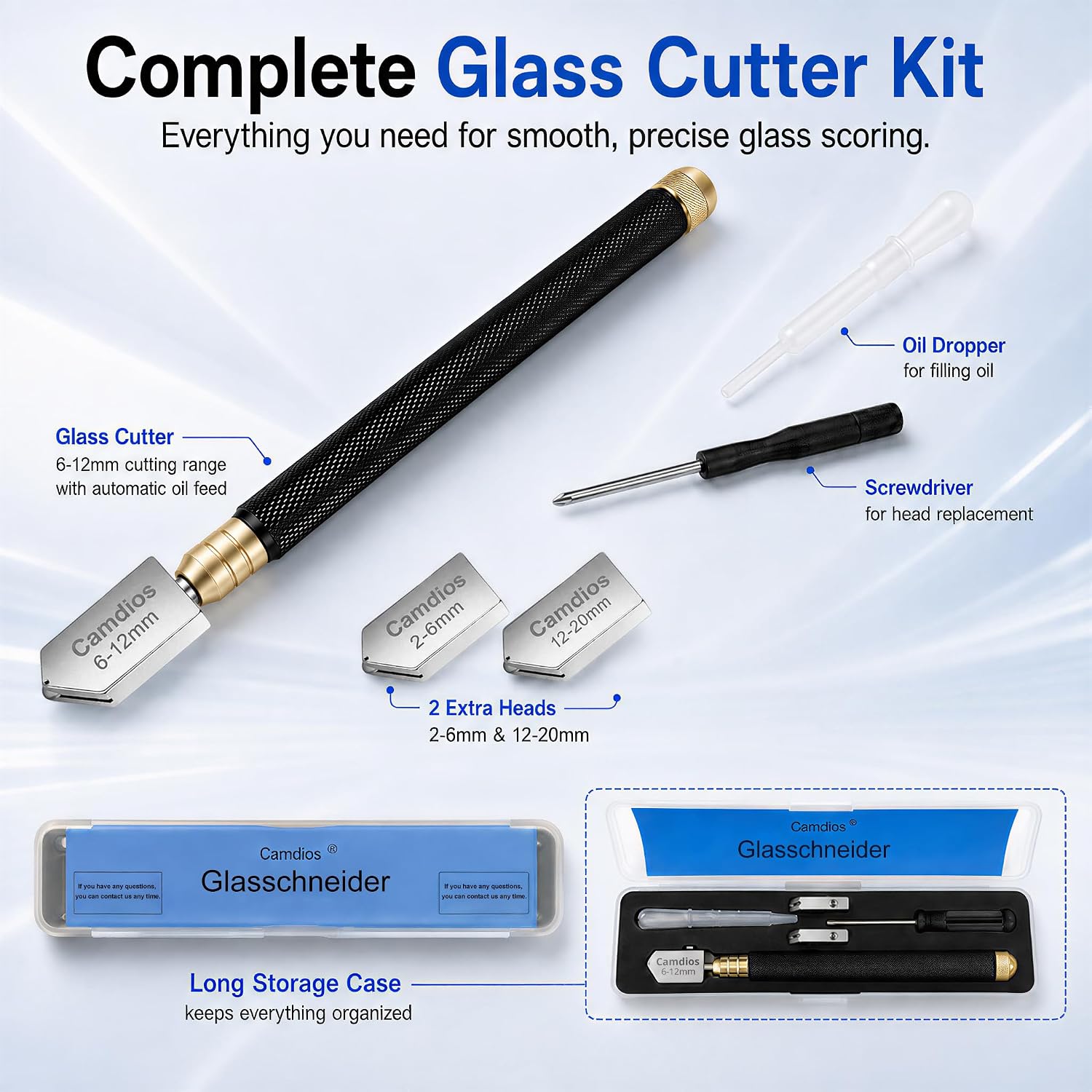 Thumbnail 1 de Camdios Glass Cutter 01, Oil-Feed Carbide Cutter with 3 Heads for 2–20 mm