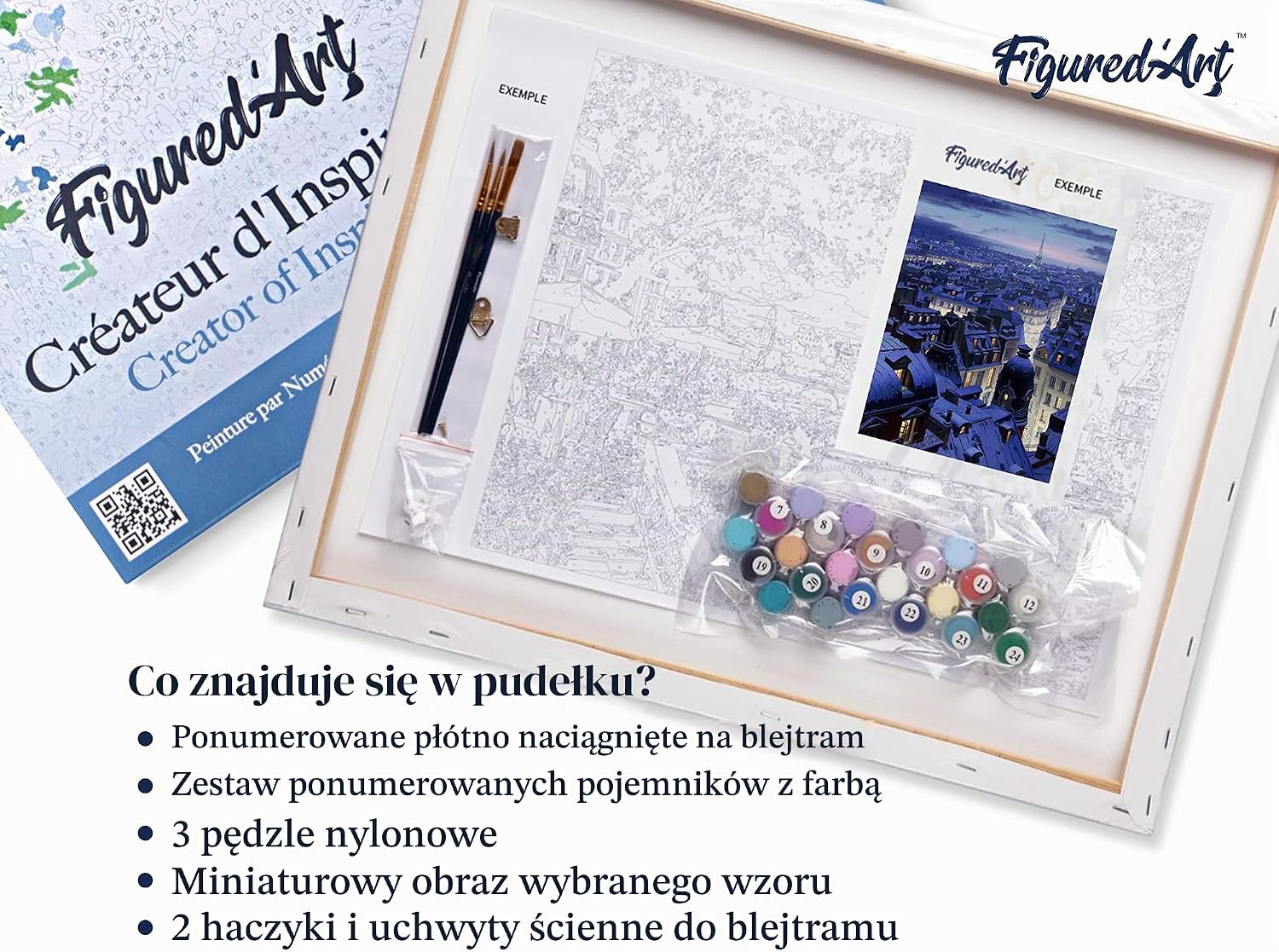 Thumbnail 4 de Figured'Art malowanie po numerach dla dorosłych, dachy Paryża, płótno 40 × 50 cm