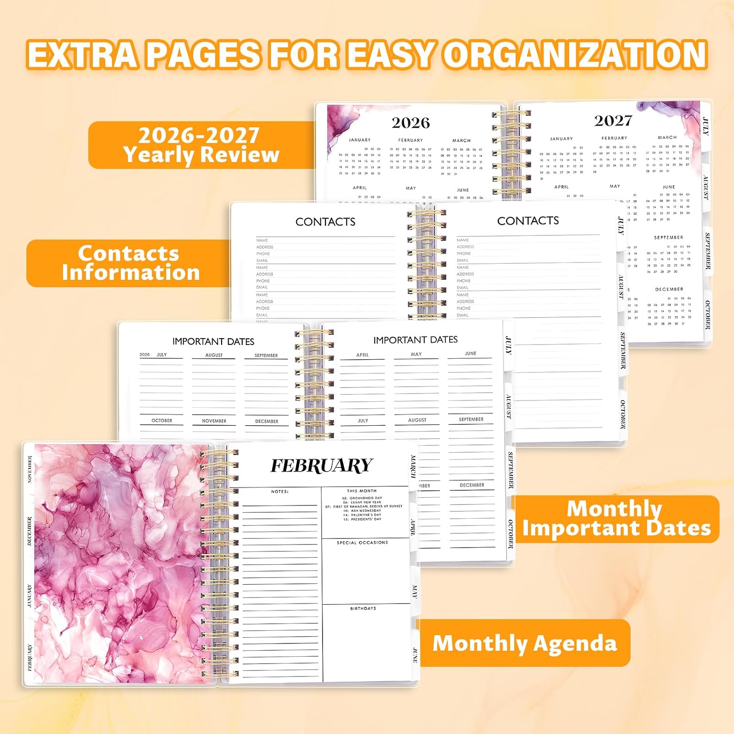 Detalle 2 de montcool 2026-2027 Academic Planner, 18-Month Weekly and Monthly, Floral Cover