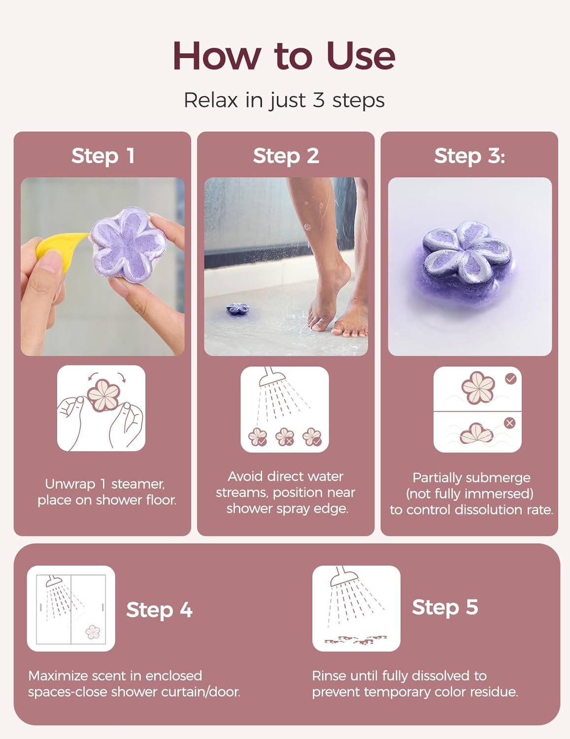 Thumbnail 5 de Momcozy Shower Steamers 14 Pack (7 shapes) with floral scents for home spa showers