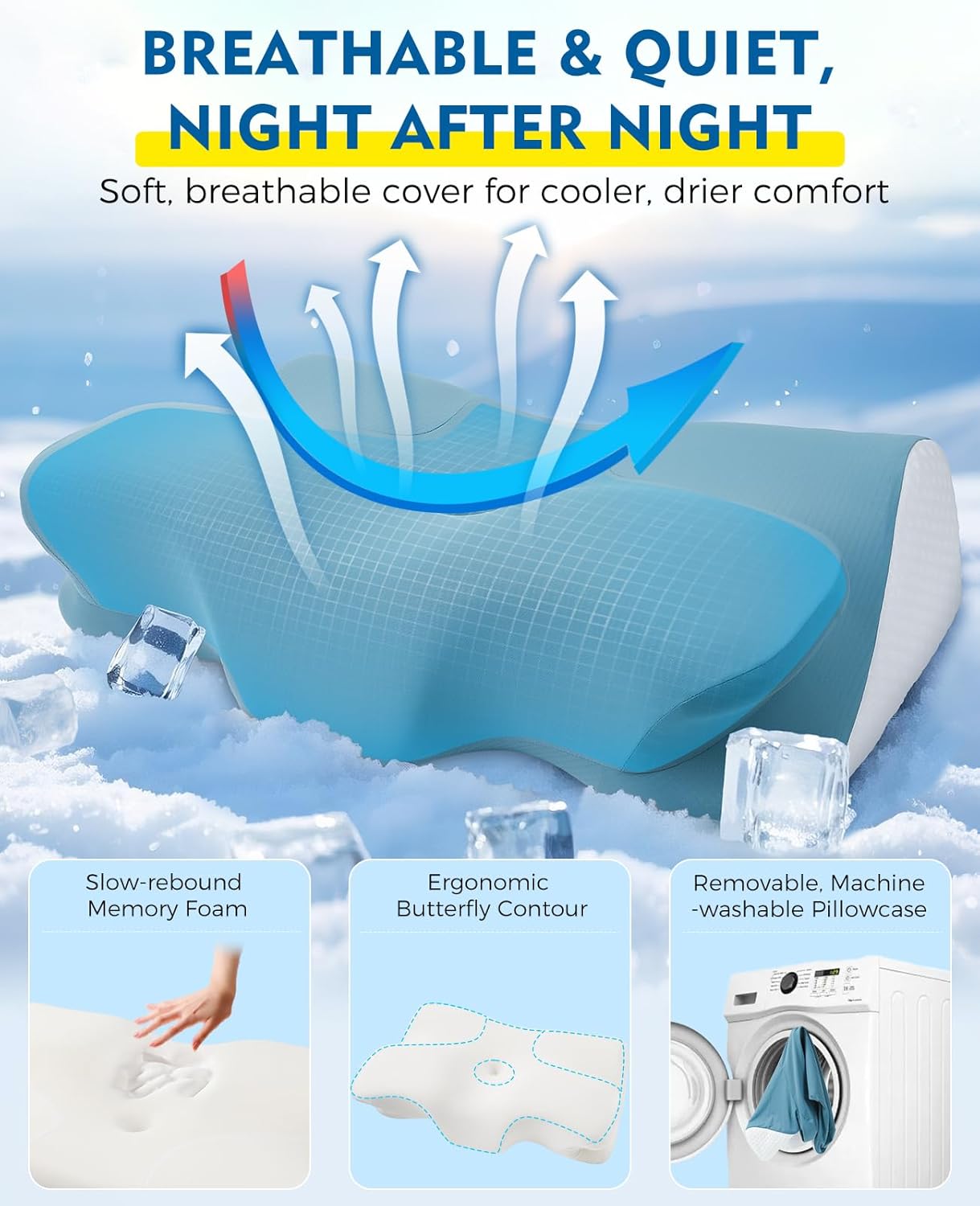 Thumbnail 4 de Orthopaedic Cervical Memory Foam Pillow 100-night trial