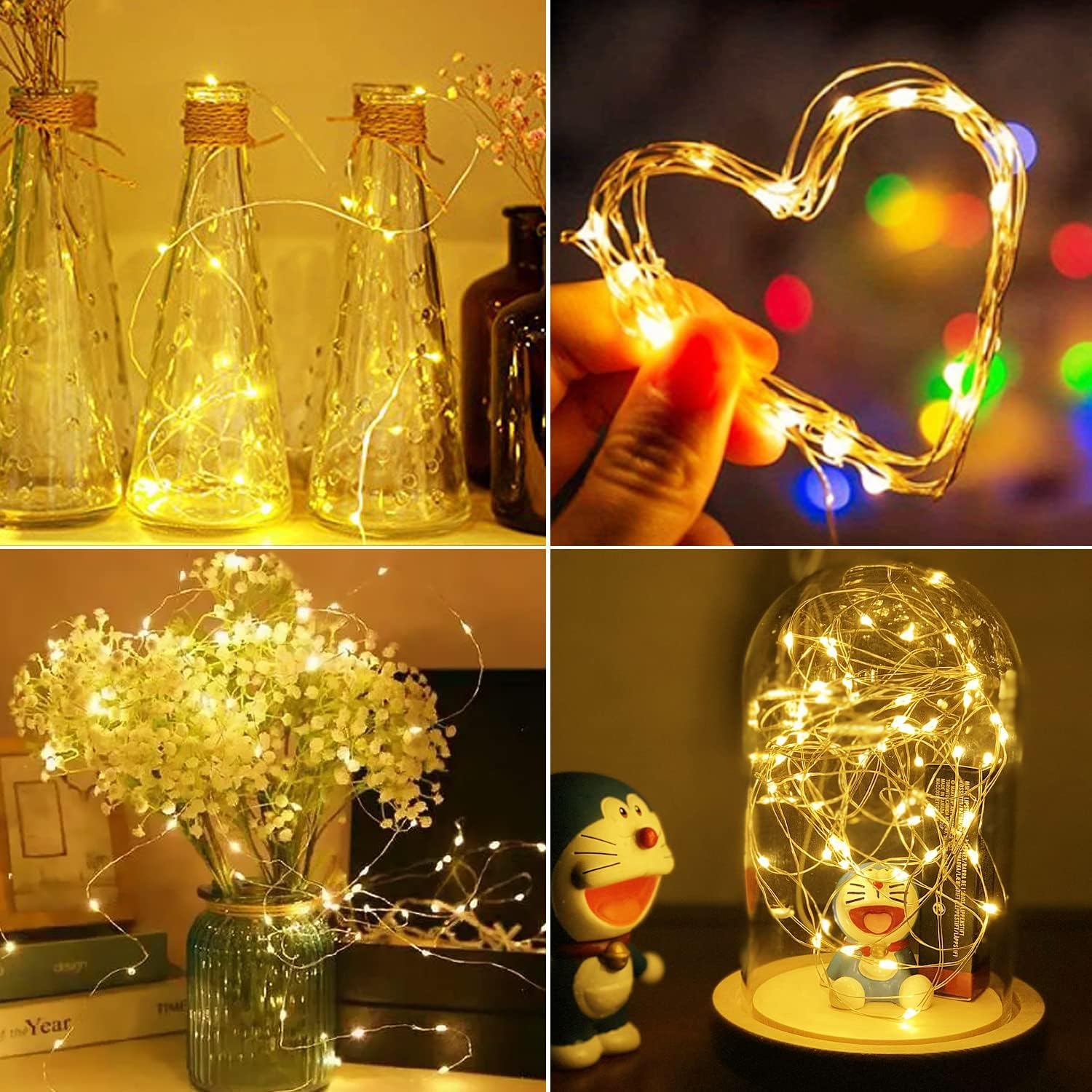 Detalle de btfarm 12 Pack 3 Modes LED Fairy Lights Battery Operated