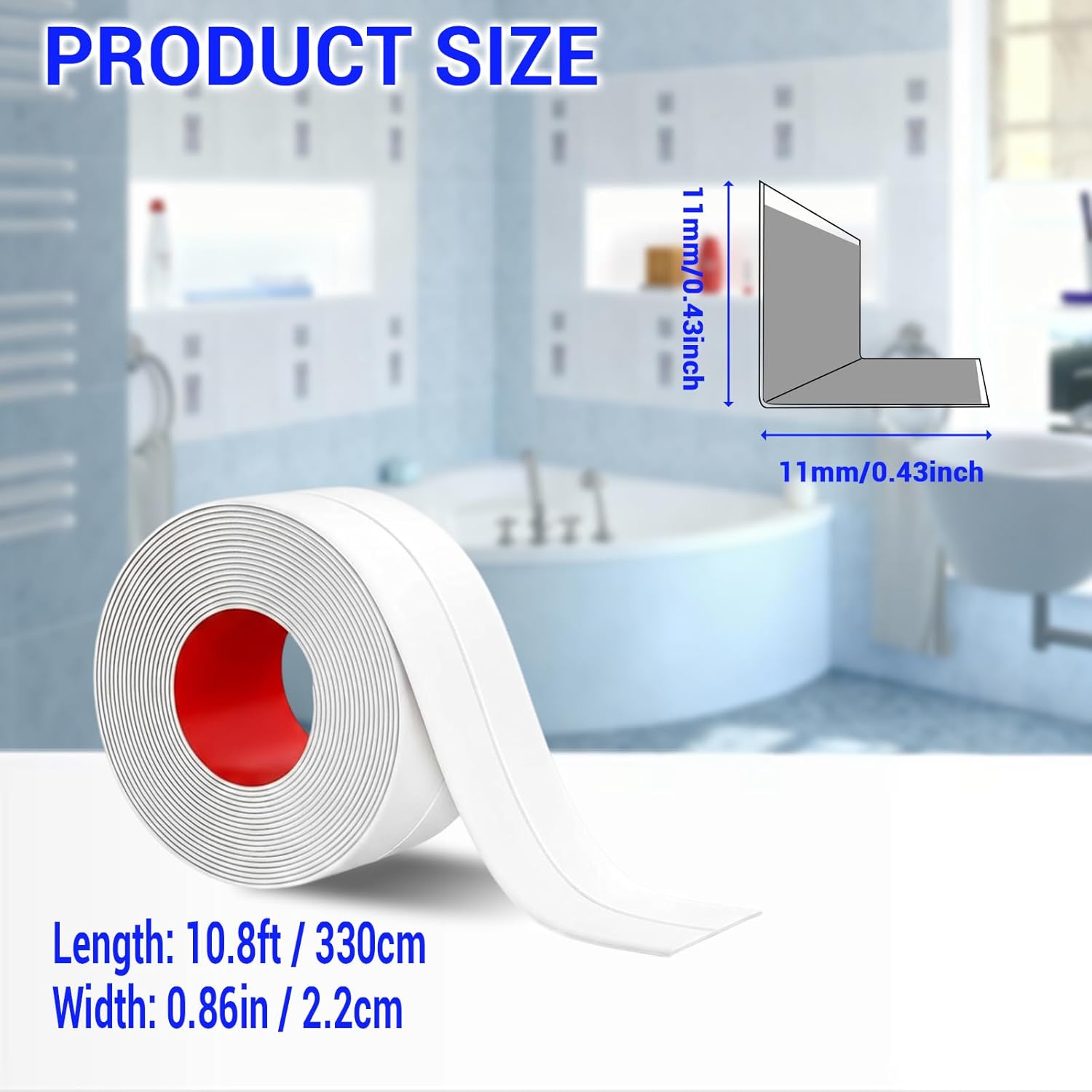 Detalle de TATUNER Bath Sealant Strip: Self-Adhesive Caulk Tape for Waterproof Bathroom Corners