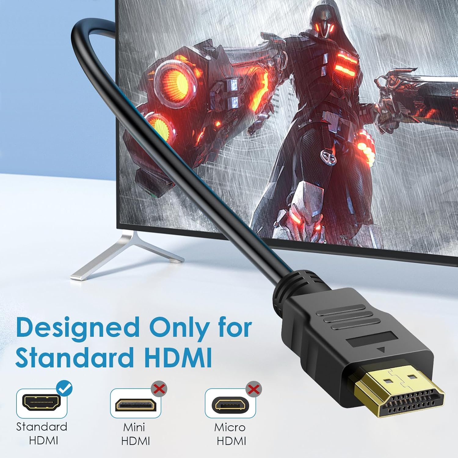 Detalle de SAISN 2 Pack HDMI Extension Cable 3 Feet: High-Speed Male to Female Adapters (1080P) for TV, PC, Laptop & Projector