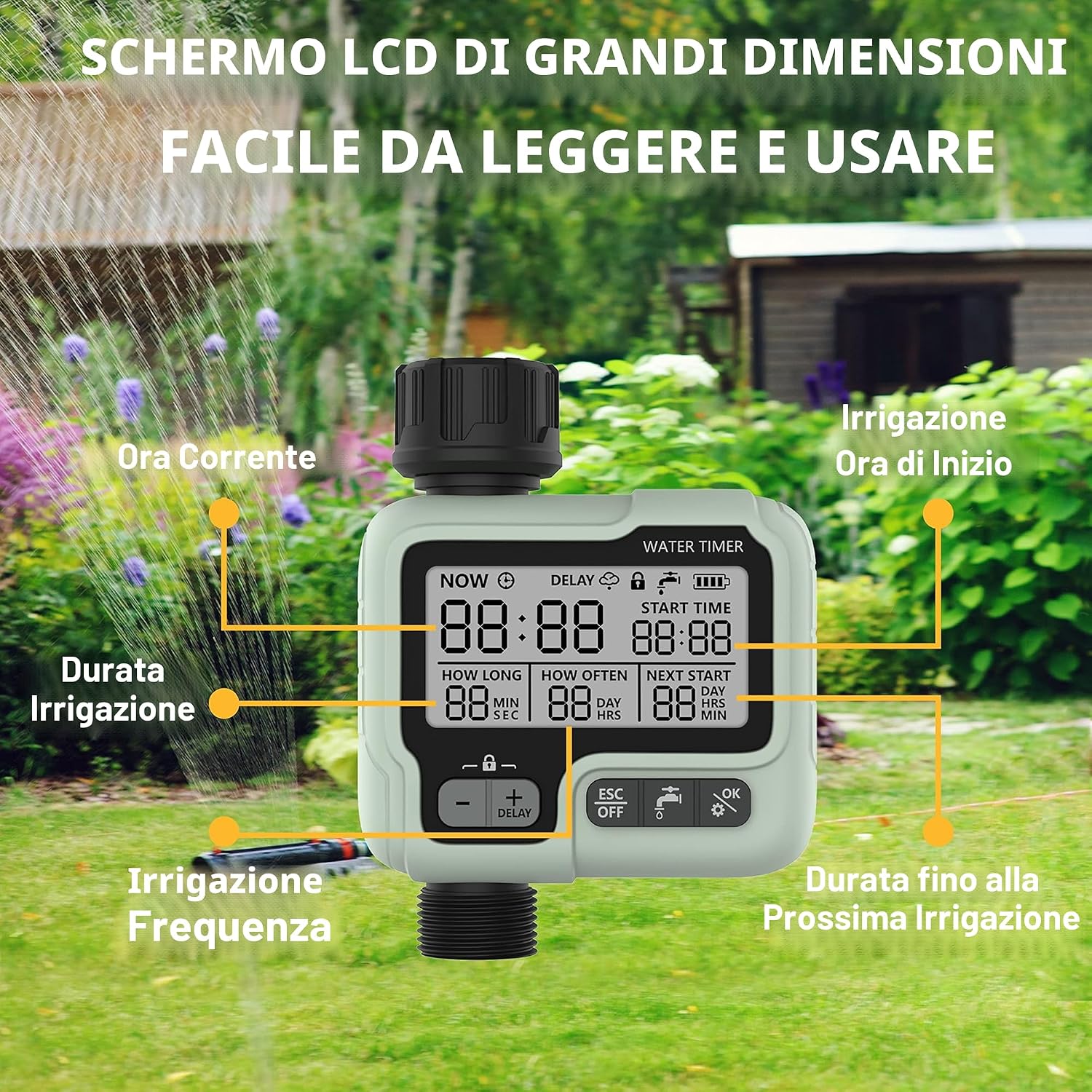Detalle de CROSOFMI Centralina Irrigazione Giardino Timer Irrigazione Automatico Programmabile IP65