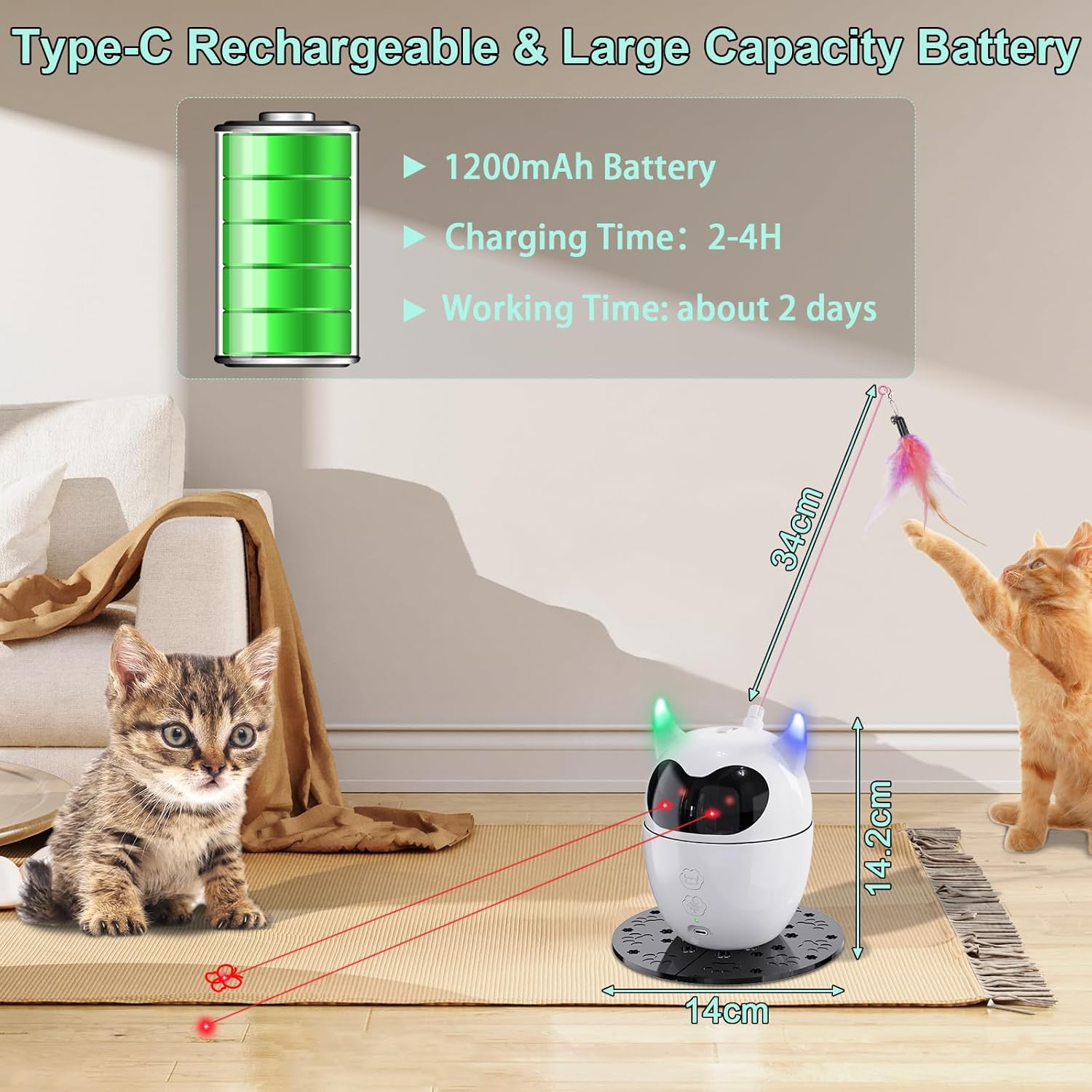 Thumbnail 5 de TBTeek Cat Toy 2in1 Rechargeable