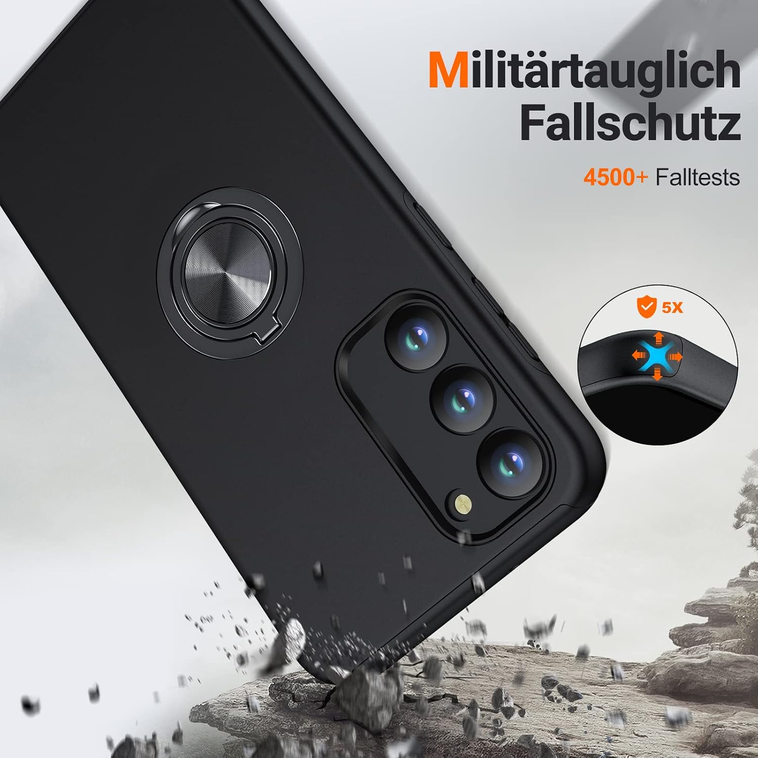 Detalle 2 de KOVASIA Galaxy S23 Hülle mit 360° Ständer