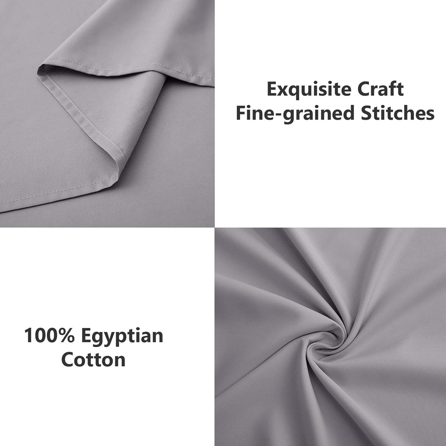 Detalle 2 de My Home Store King Size Flat Sheet (100% Egyptian Cotton, 300TC) – Grey, easy care, fade resistant