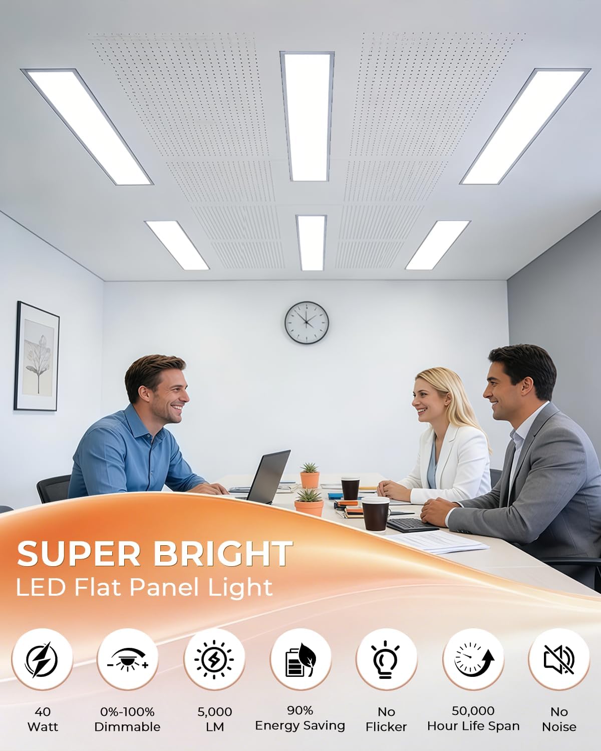 Detalle 2 de CLLIGHTING CL PL 1x4 6PACK LED Flat Panel Lights, 5-CCT, 0-10V Dimmable