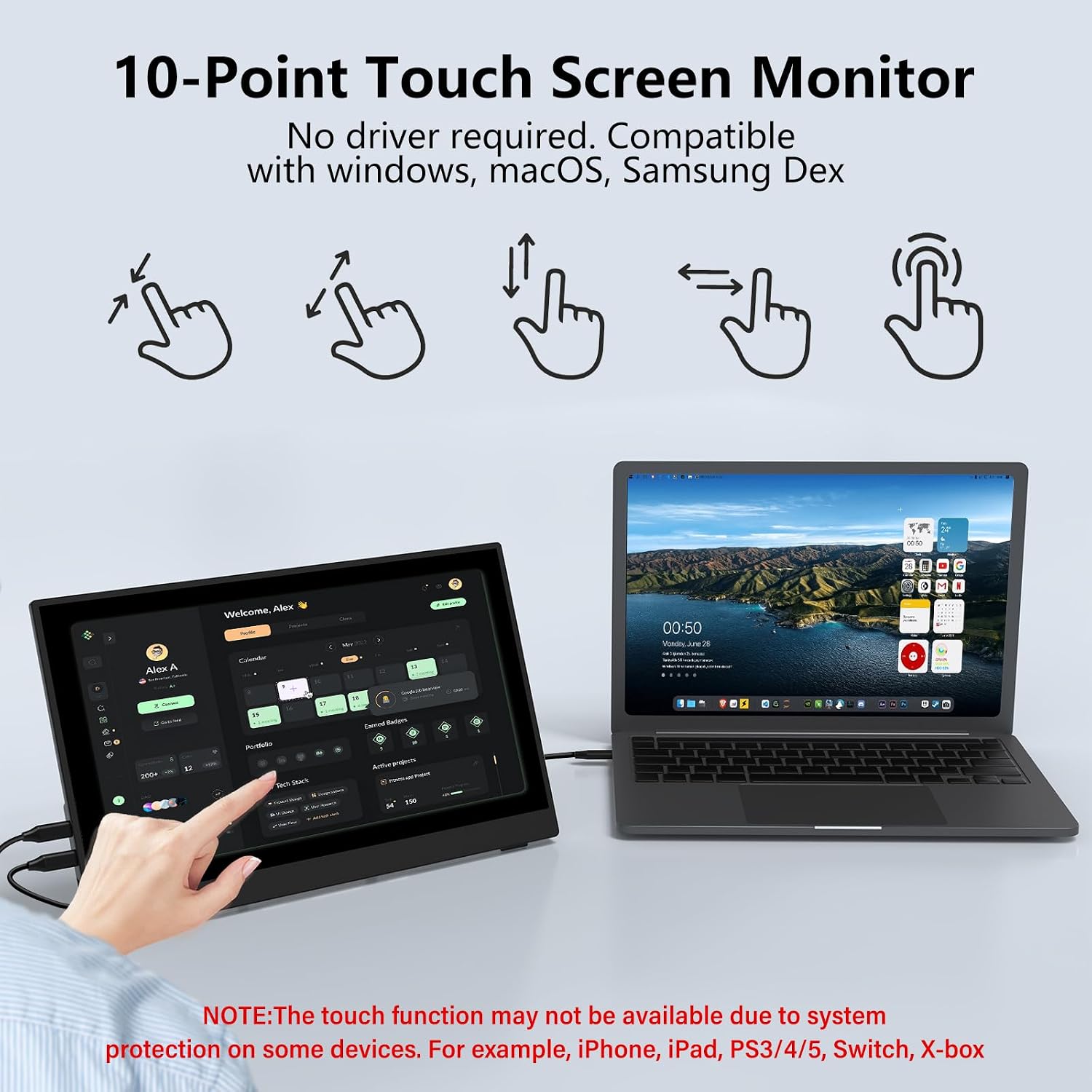 Thumbnail 4 de InnoView Portable Monitor Touchscreen 15.6" 1080P