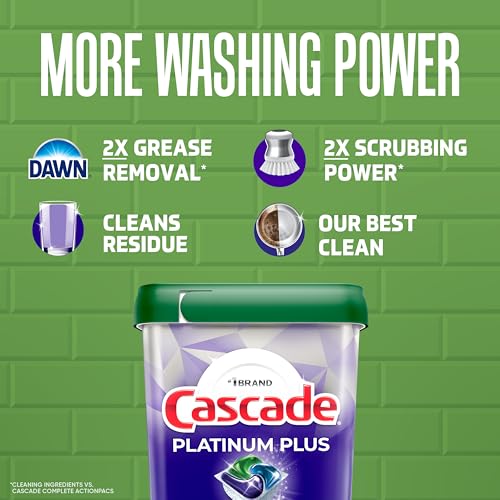 Detalle de Cascade Platinum Plus Dishwasher Pods, 62 Count