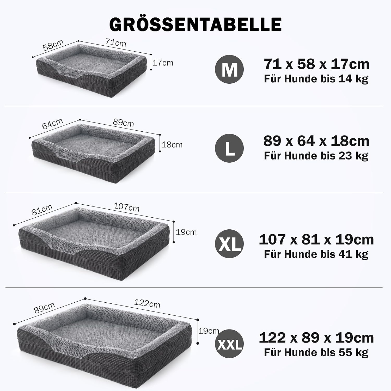 Thumbnail 4 de FURTIME Orthopädisches Hundebett 89×64×18 cm