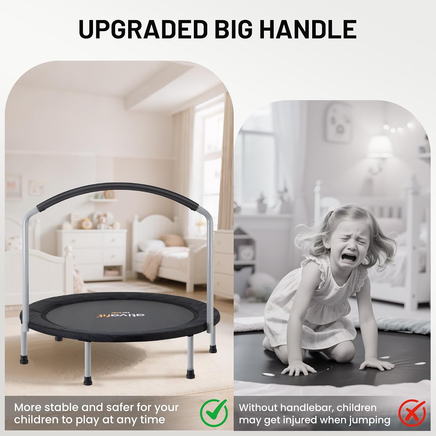 Detalle 2 de Ativafit 36-inch Elastic Band Big Handle Toddler Trampoline