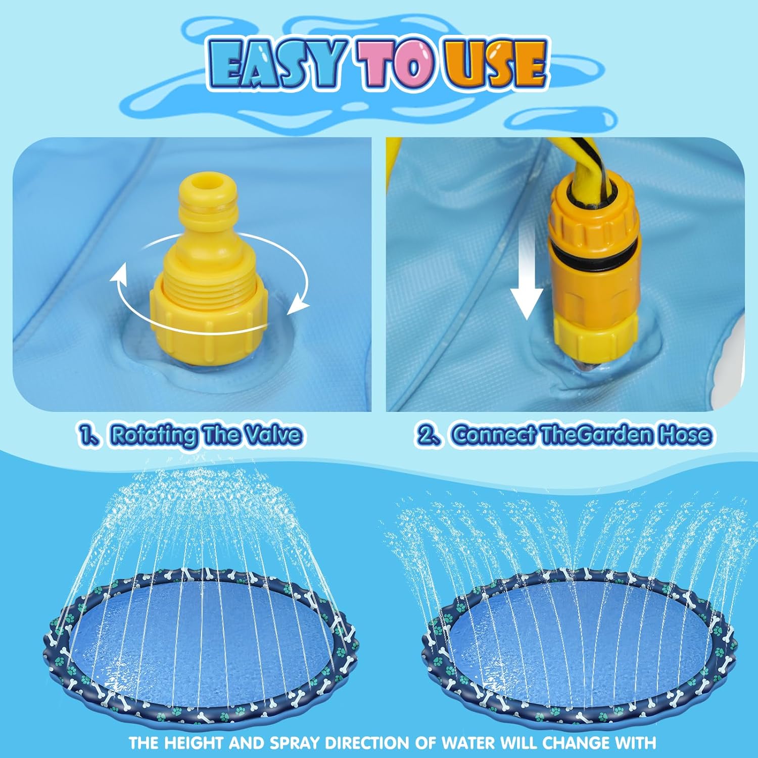 Detalle 2 de HaoVrisn Juegos de Agua para Niños Exterior 🏖️ 170cm, Antideslizante