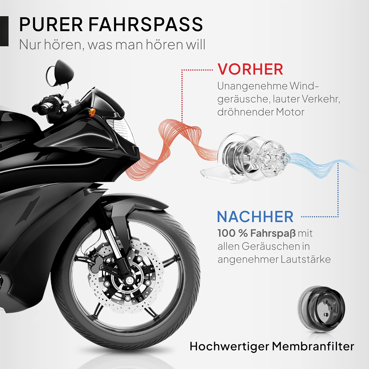 Thumbnail 1 de Senner ® MotoPro Gehörschutz – Ohrstöpsel für Motorrad- und Motorsport-Nutzung