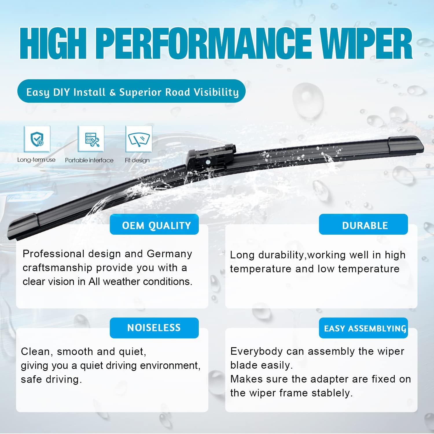 Thumbnail 3 de VTOGOI OEM Windshield Wiper Blades Replacement Set (Audi Q7 & SQ7, 3-Pack)