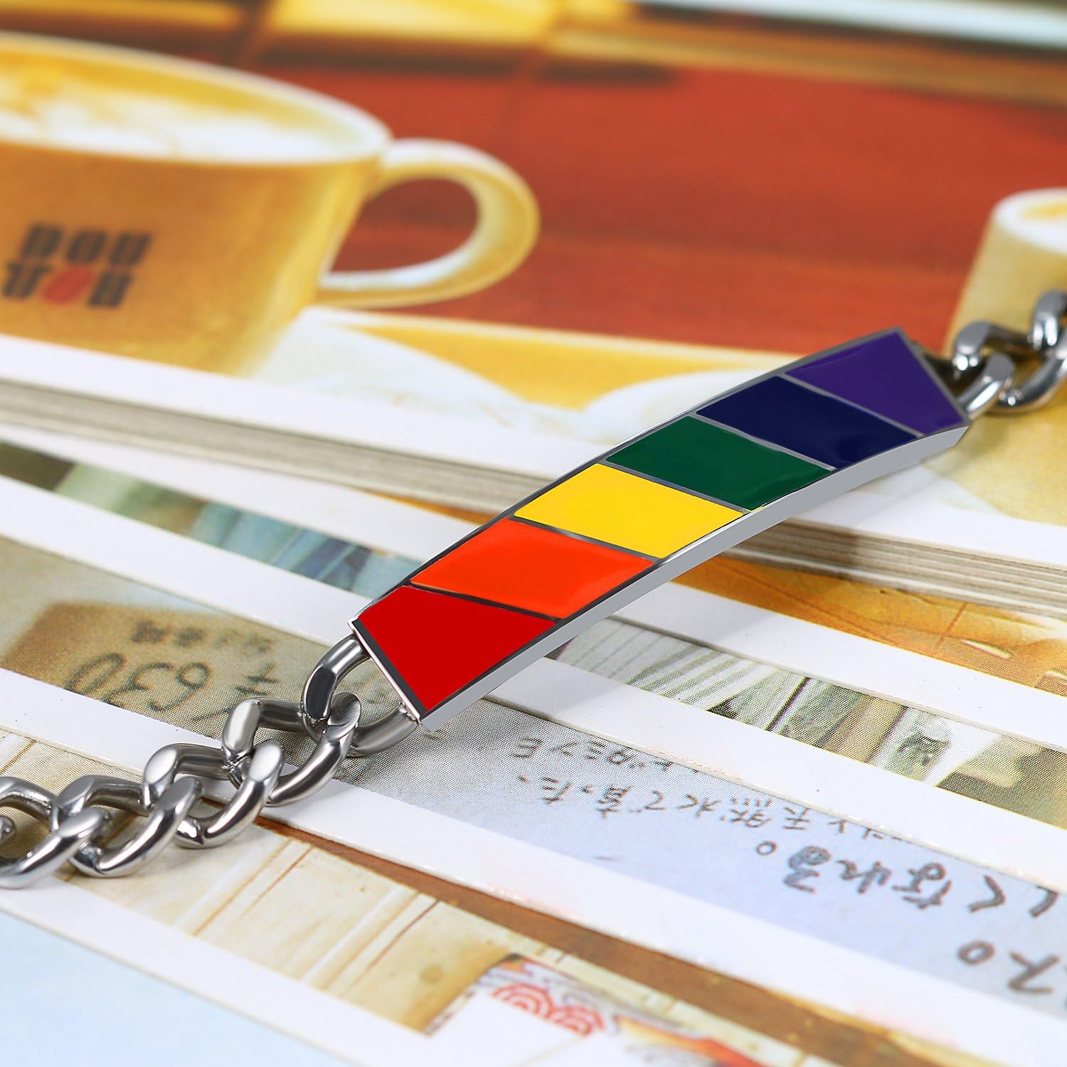 Thumbnail 6 de Flongo Partner Armband 20 cm verstellbar Edelstahl Regenbogen