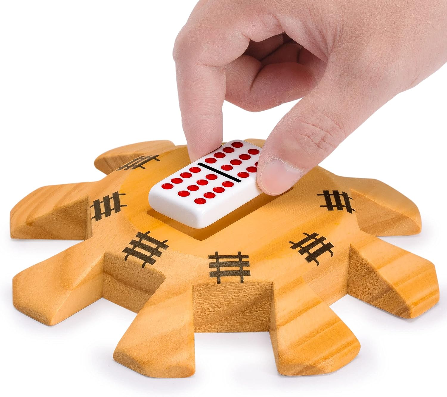 Thumbnail 4 de Yellow Mountain Imports Wooden Hub Centerpiece for Mexican Train Dominoes (Up to 8 Players)