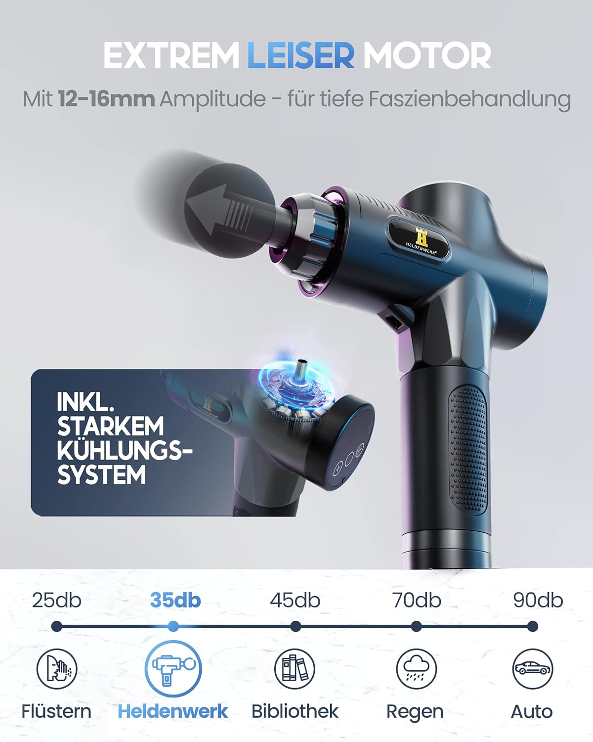Thumbnail 6 de HELDENWERK Massagepistole inkl 7 Massageköpfen