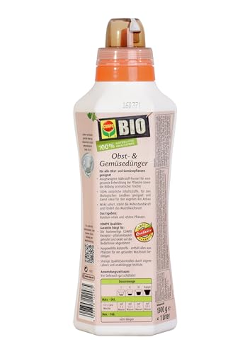 Thumbnail 8 de COMPO BIO Obst- und Gemüsedünger, 1 L – Natürlicher Flüssigdünger für gesundes Wachstum und aromatische Erträge