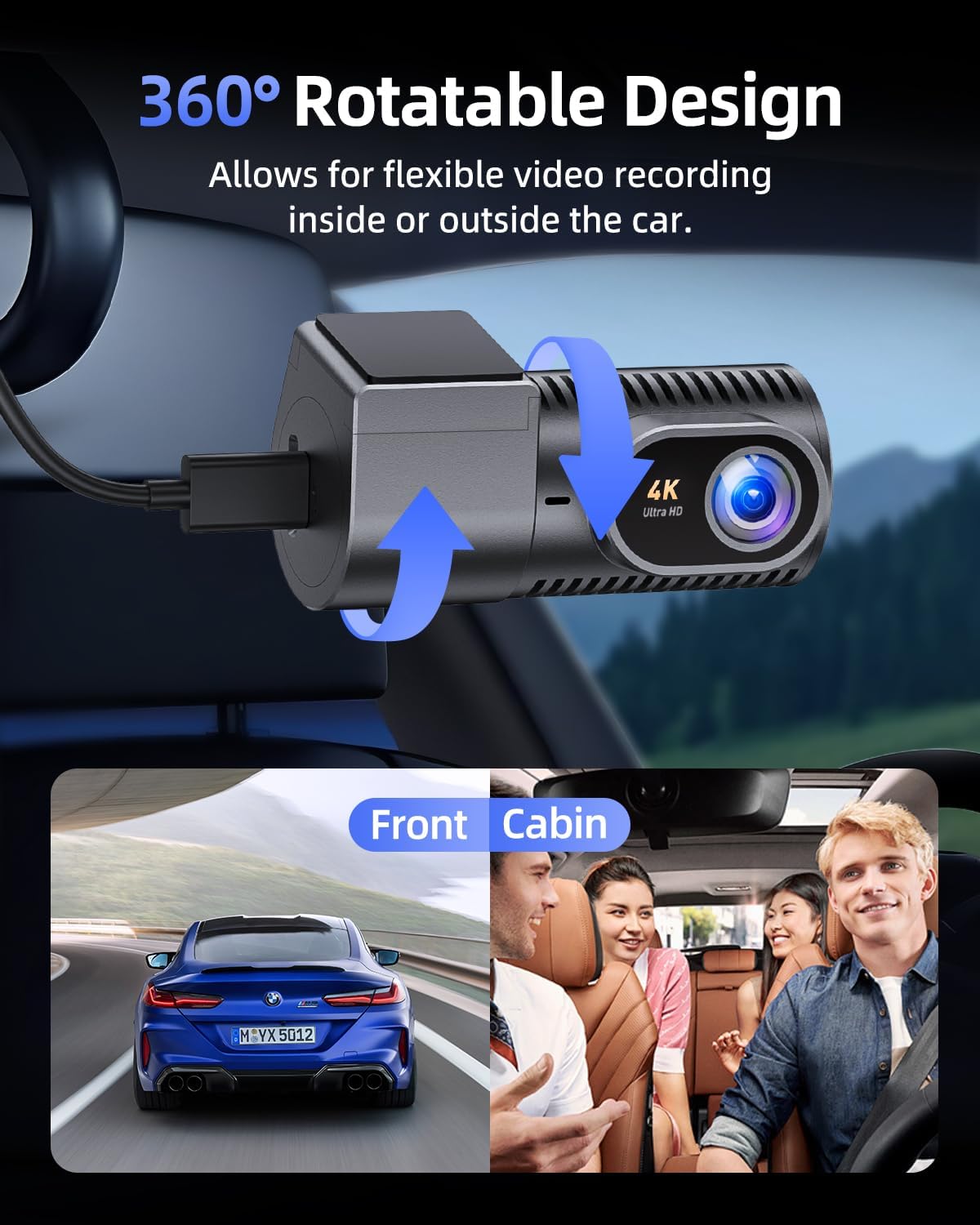 Thumbnail 3 de CIEVIE Dash Cam Front 4K – 1.5" IPS Display, 64GB, 170° Wide Angle