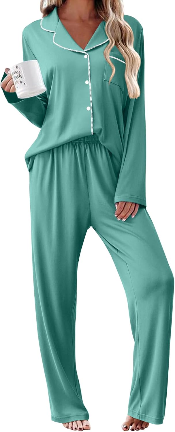 Detalle de Ekouaer Women's Pajama Set, 95% Polyester