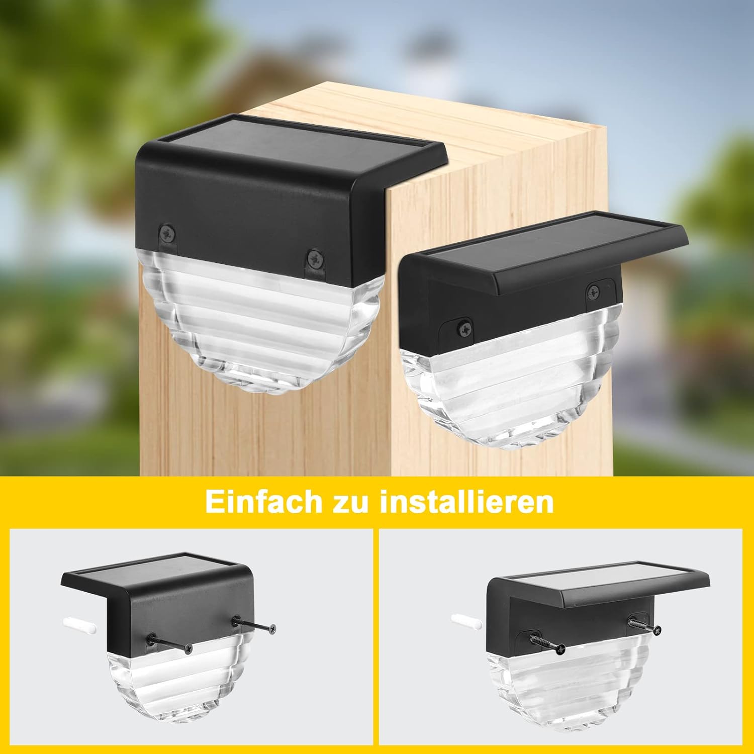 Thumbnail 6 de YIKANWEN 6er Solarleuchten für Außen – LED-Gartenlampen mit 2 Modi (Warmweiß & Farbwechsel) für Terrasse, Weg, Stufen