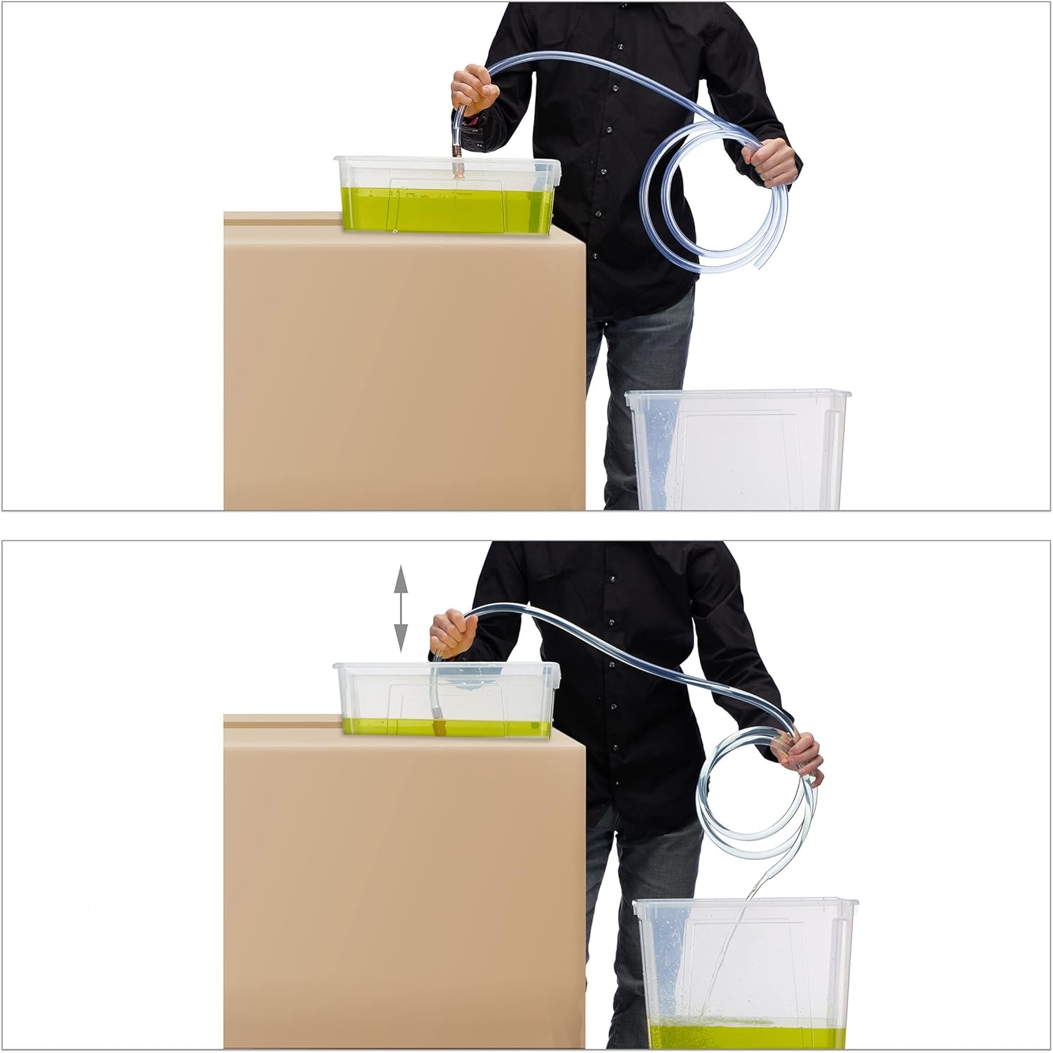 Detalle de Relaxdays Tuyau à siphonner, 240 cm – transfert de fluide fiable et transparent