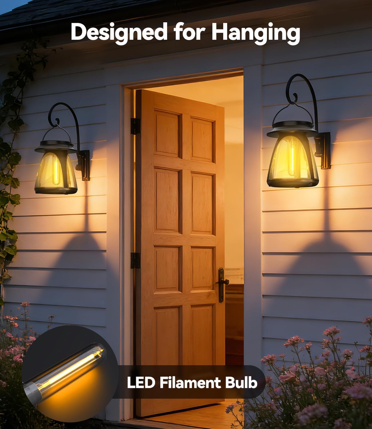 Thumbnail 4 de Luci Solari da Giardino Solari 2 Pezzi con Paletto e Maniglia LED 3000K Filamento Caldo IP65