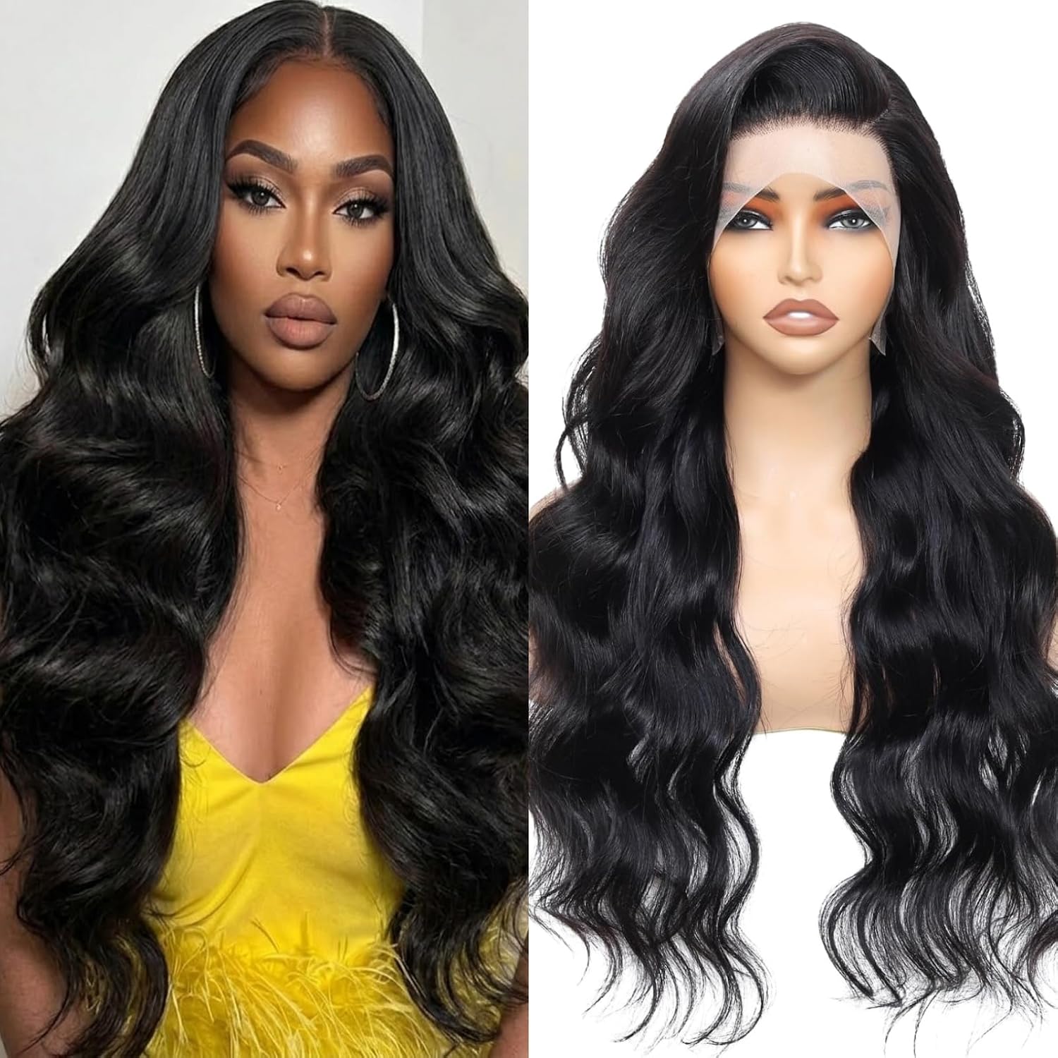 Detalle de HRTND Body Wave Lace Front Wig, 24 Inch