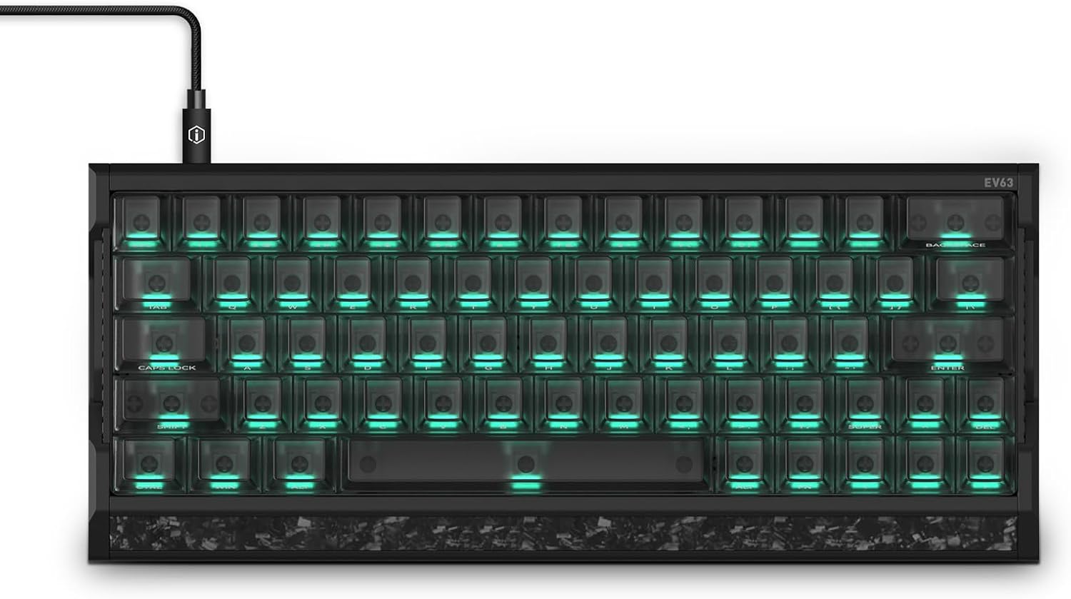 Detalle de IQUNIX EV63 magnetic gaming keyboard 60% ⌨