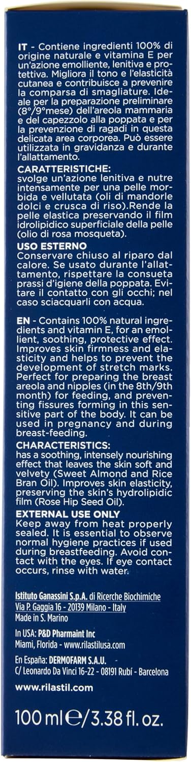 Detalle de Rilastil Olio Smagliature 100 ml: olio emolliente lenitivo e protettivo per la pelle