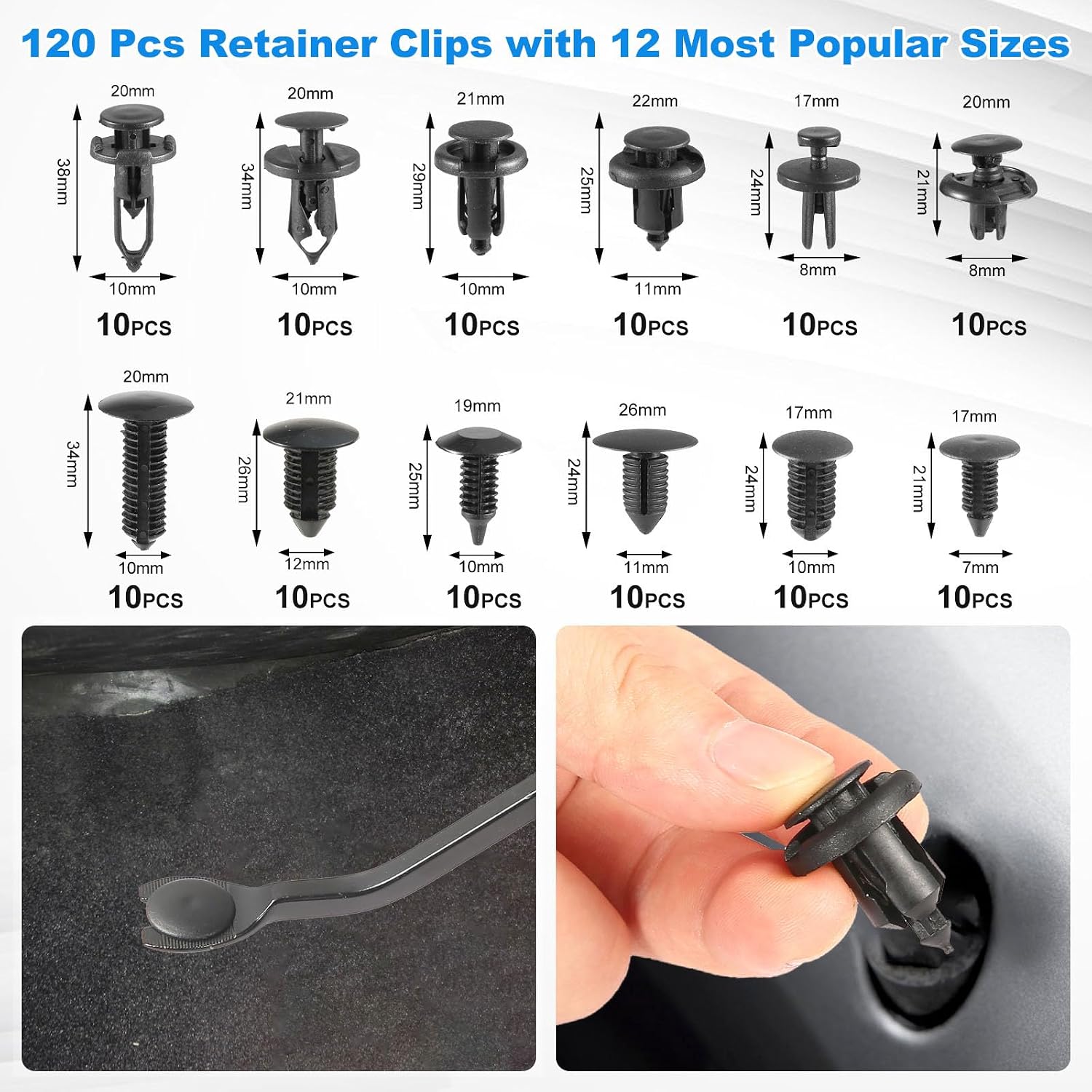 Thumbnail 3 de Uolor 342 Pièces Outils De DéMontage De Garnitures — Kit clips et outils pour garnitures intérieures et extérieures