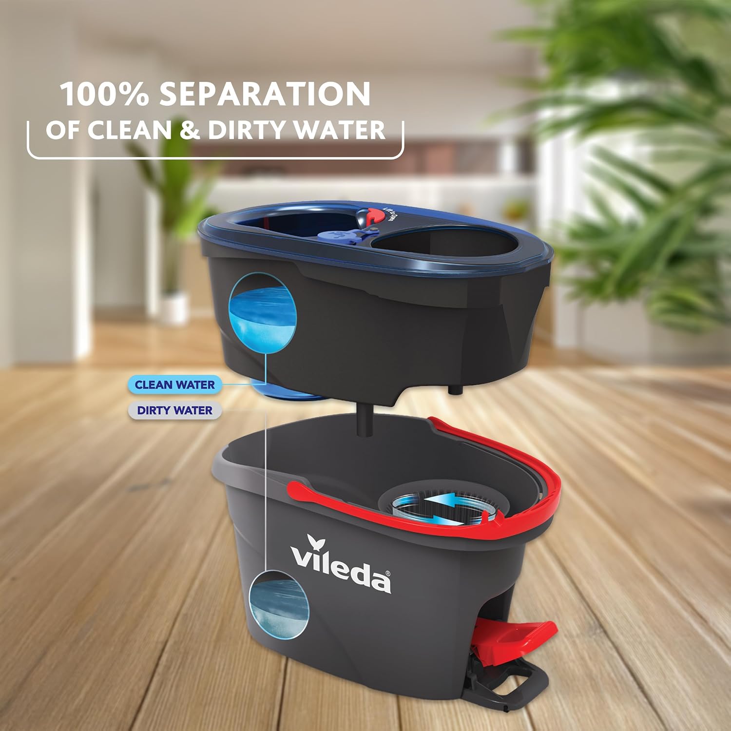 Thumbnail 1 de Vileda H2PrO Spin Mop and Bucket Set with Dual Tanks