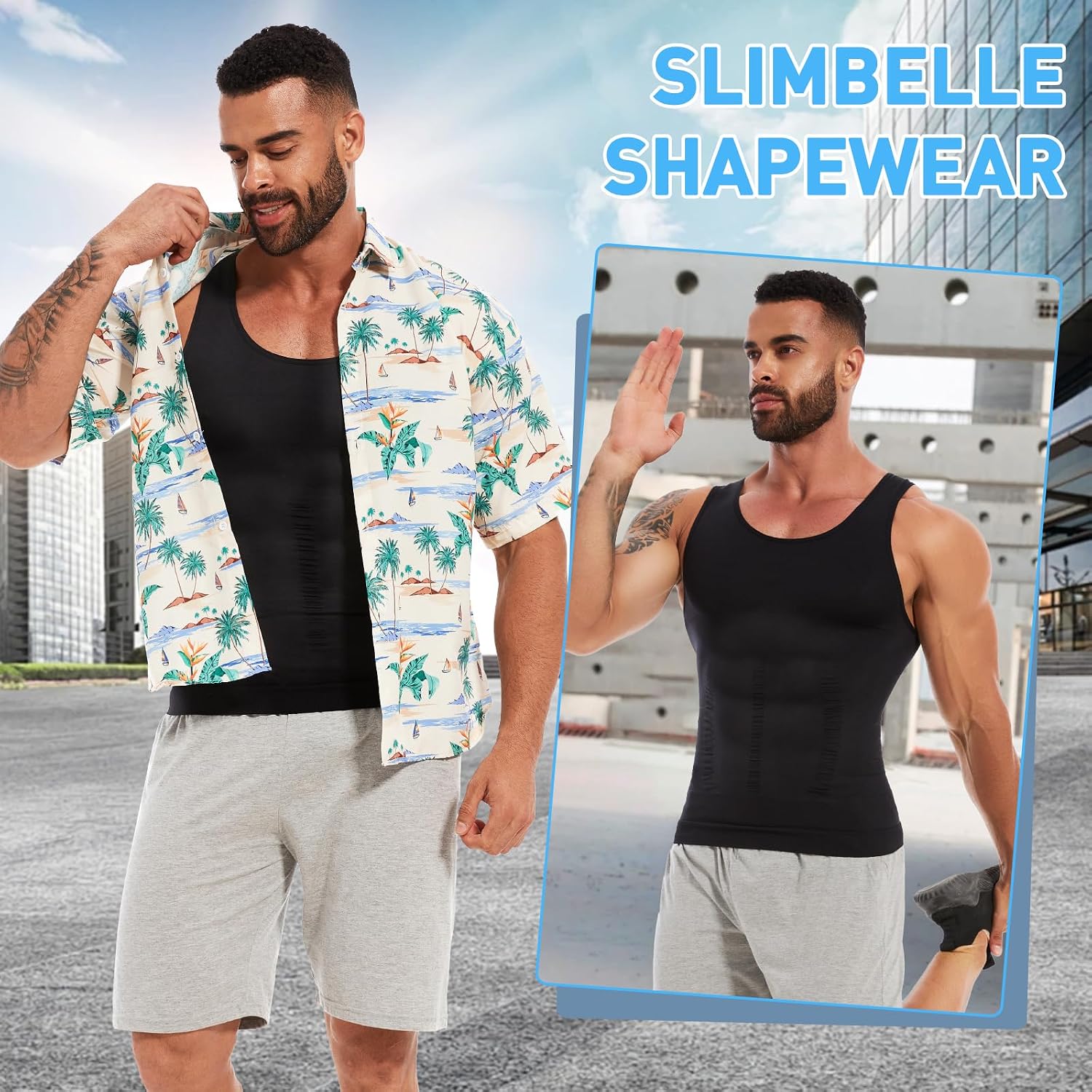 Detalle 1 de SLIMBELLE Body Shaper – elastyczny męski podkoszulek modelujący brzuch