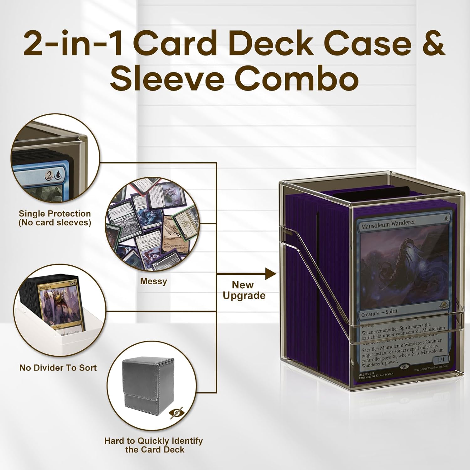 Thumbnail 2 de Mlikero 6 Pack Card Deck Boxes – Black Commander Case with 600 Sleeves and Dividers