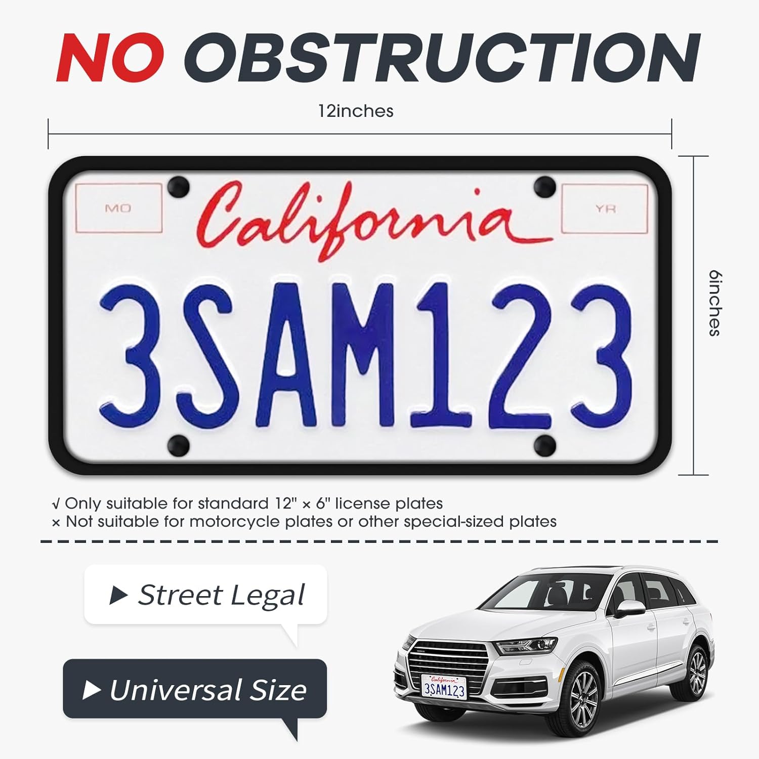 Detalle 2 de Aujen Silicone License Plate Frames 2-Pack