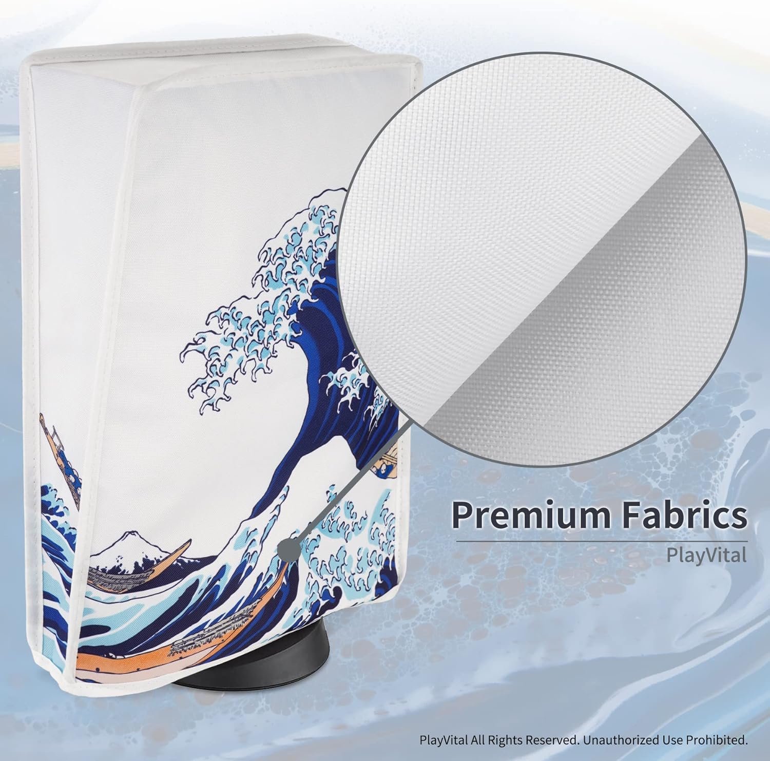 Thumbnail 3 de PlayVital Dust Cover for PS5 (The Great Wave) – Waterproof, Scratch-Resistant Sleeve