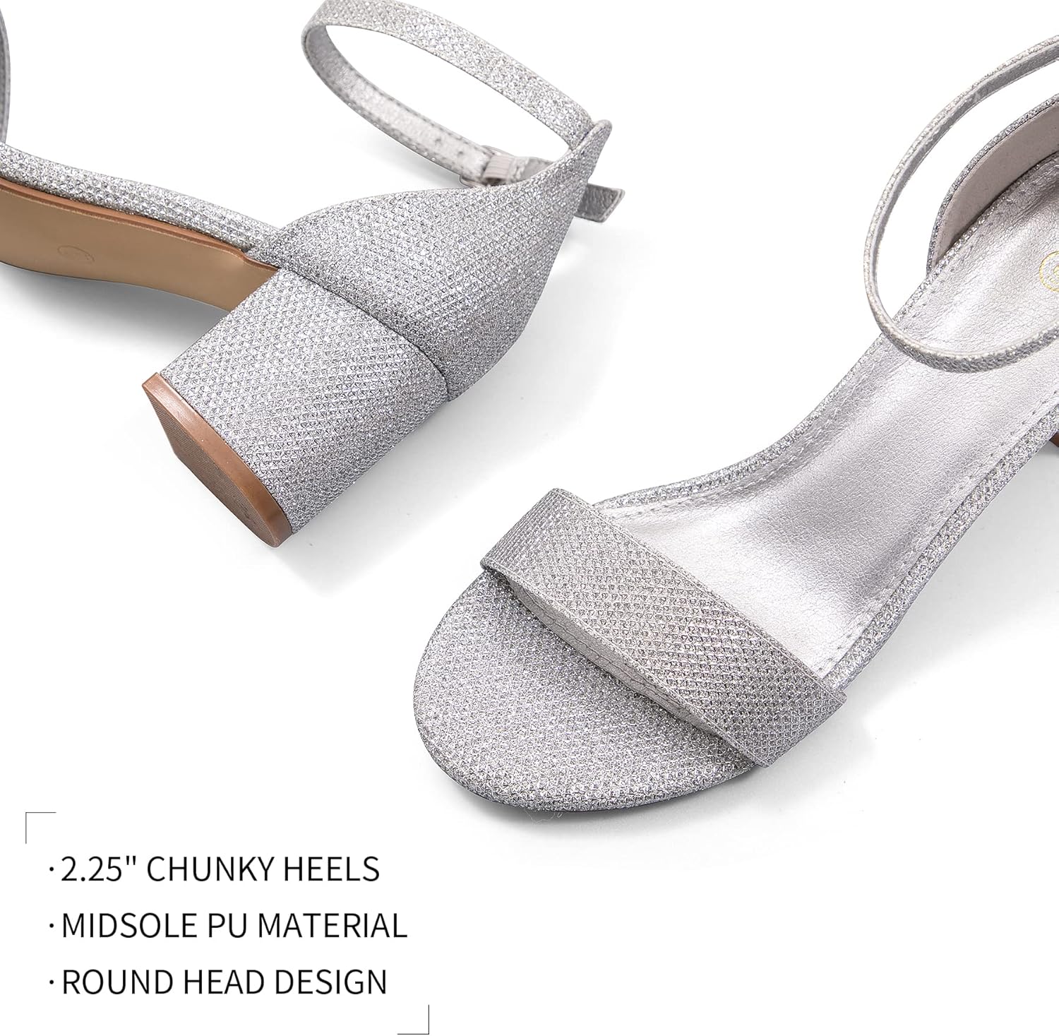 Detalle de mysoft Women’s Chunky Low Heels Open Toe Block Heeled Ankle Strap Pump Sandals