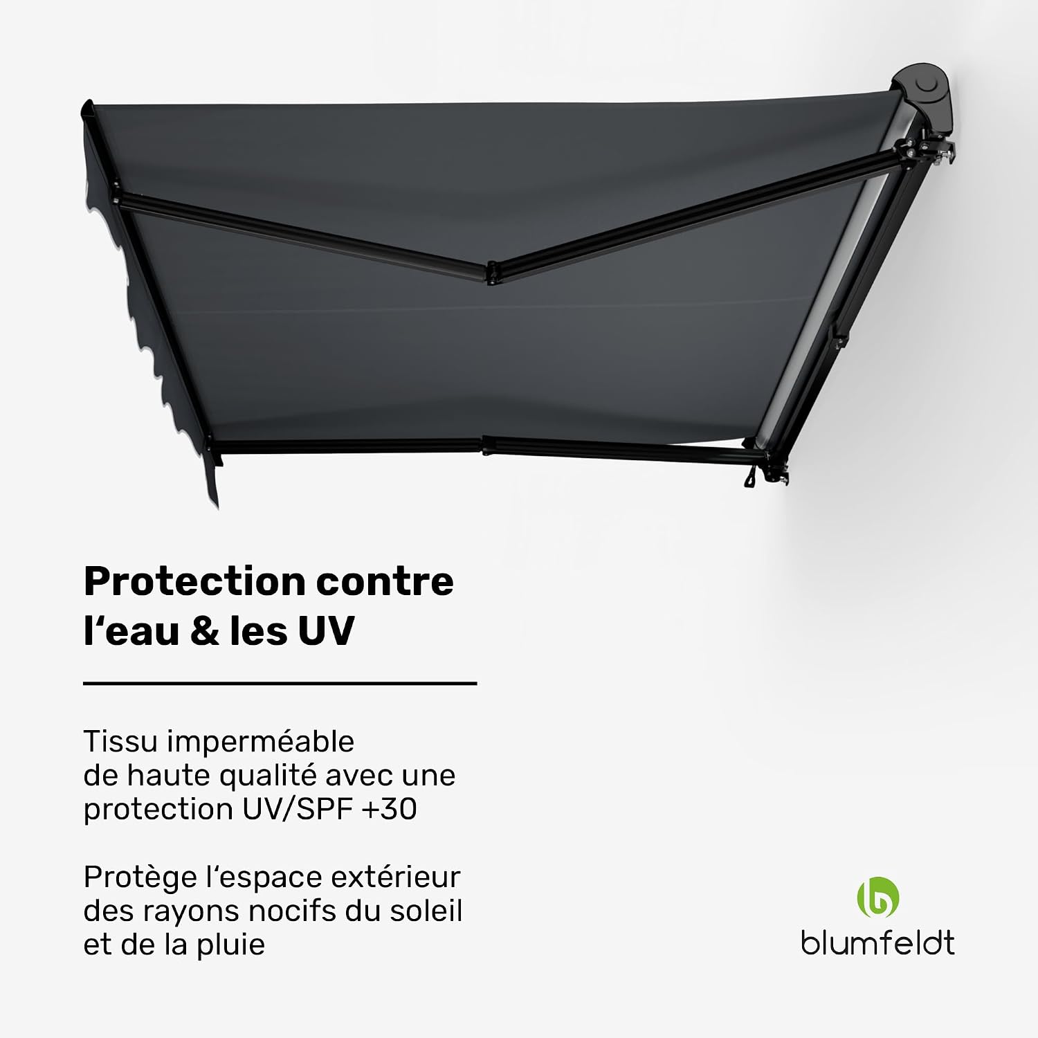Detalle de blumfeldt CloudShade PG1CloudShHC-2.5x2DG semi-cassettezonnescherm, appbediening