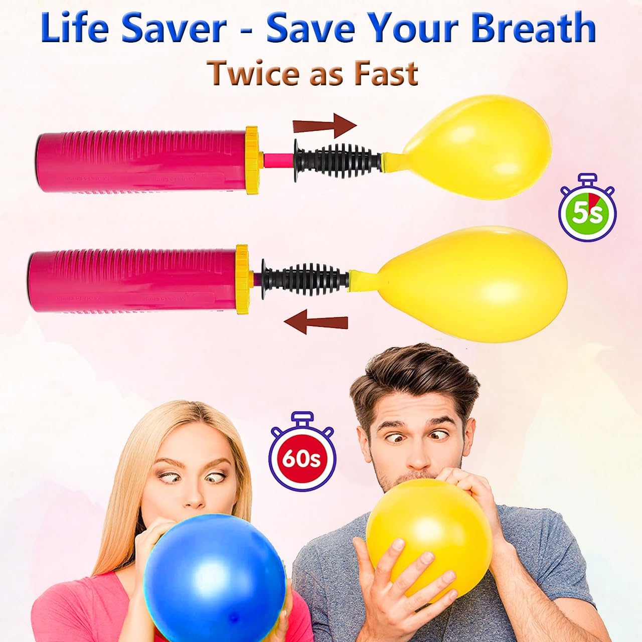 Detalle de Ballonpumpe Hand Inflator – Doppelt wirkende Luftpumpe für Ballons und mehr