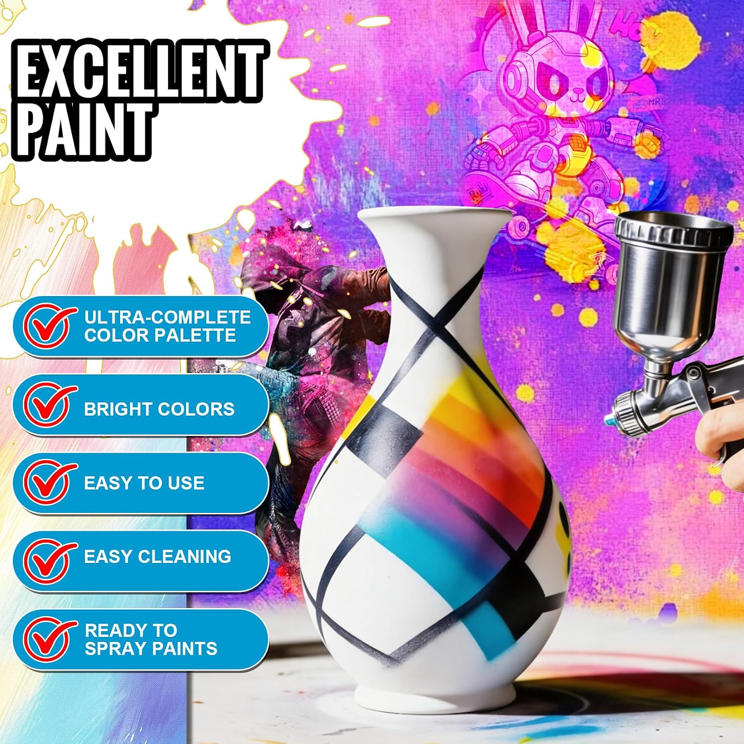 Thumbnail 3 de Airbrush Paint Set, 72 Colors
