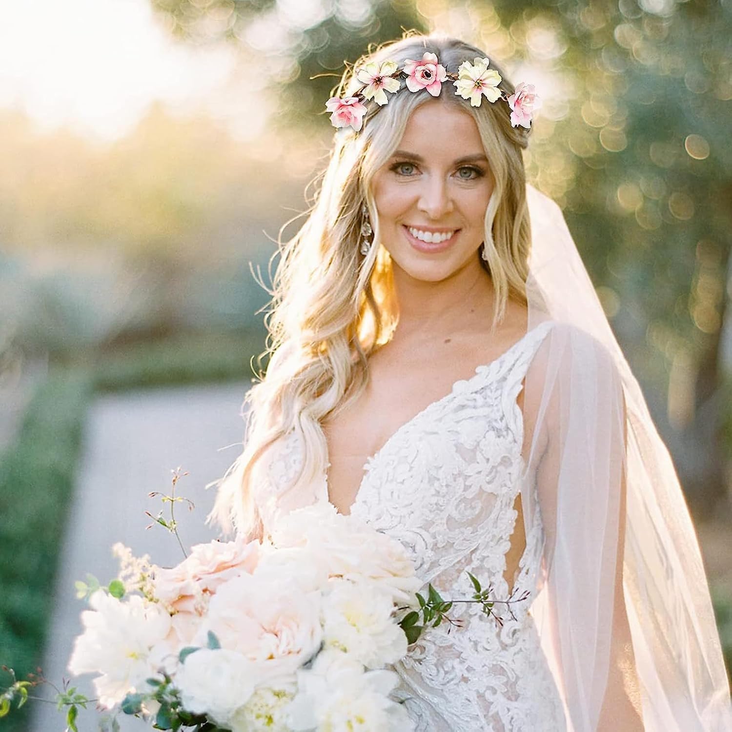 Thumbnail 5 de IOPJLK 6 Stück Blumenkranz Stirnband für Hochzeit