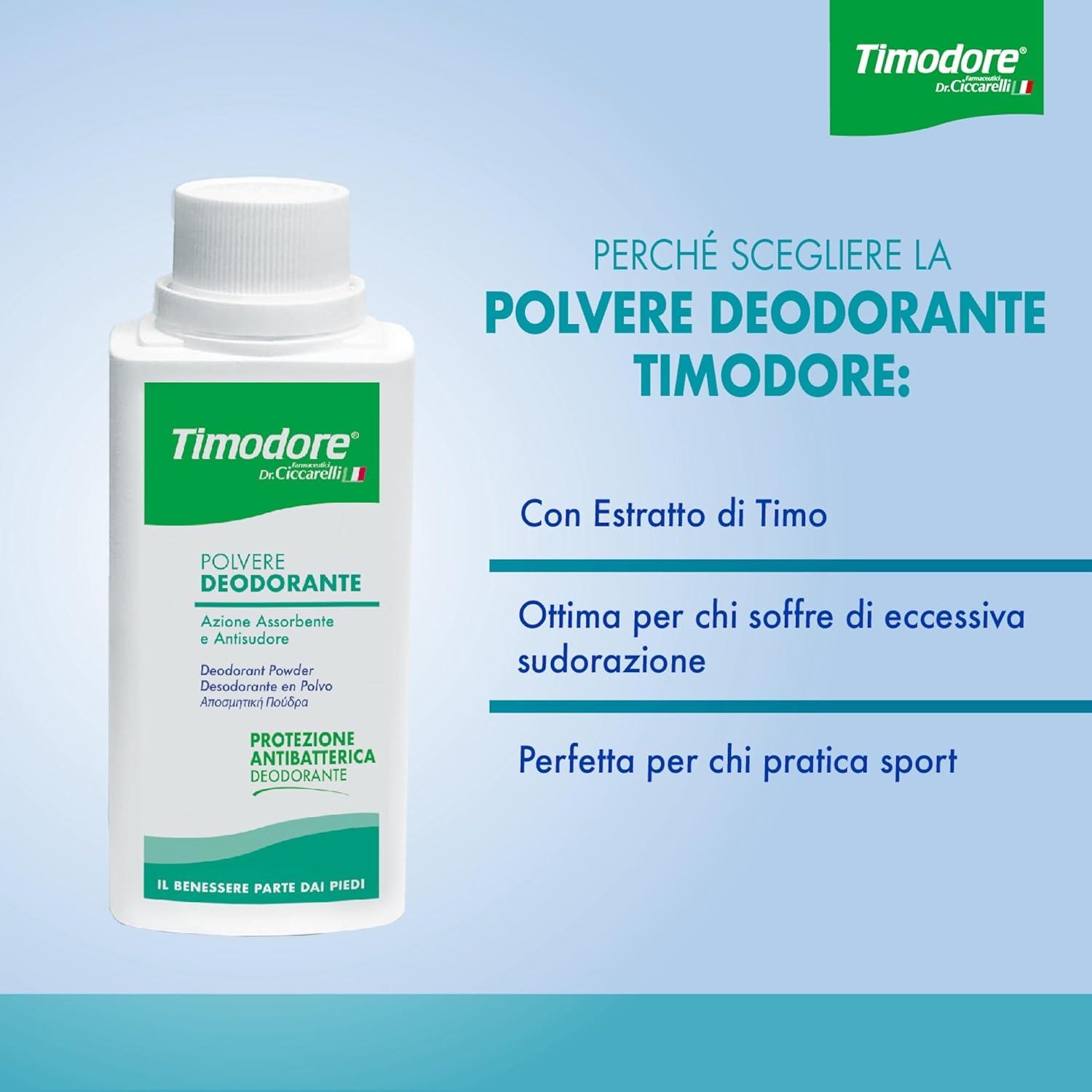 Thumbnail 2 de Timodore Polvere Deodorante 250 g: azione assorbente e antisudore per piedi e calzature