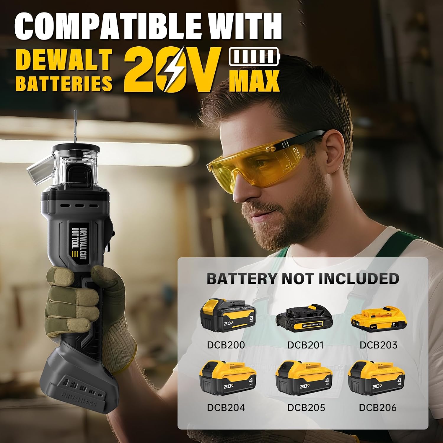 Detalle de VERVEWAVE WT6700-12 Cordless Drywall Cut-Out Tool, 30,000 RPM Brushless Motor