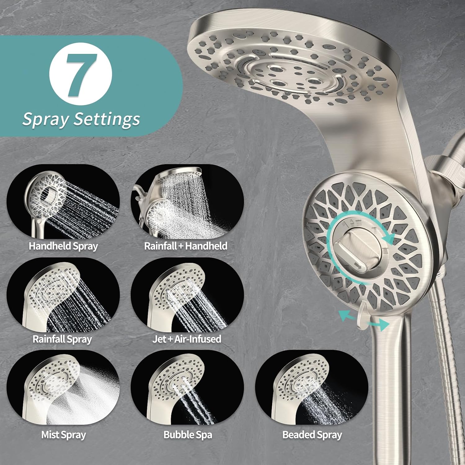 Detalle 2 de EAARSUO Magnetic Showerhead in Brushed Nickel